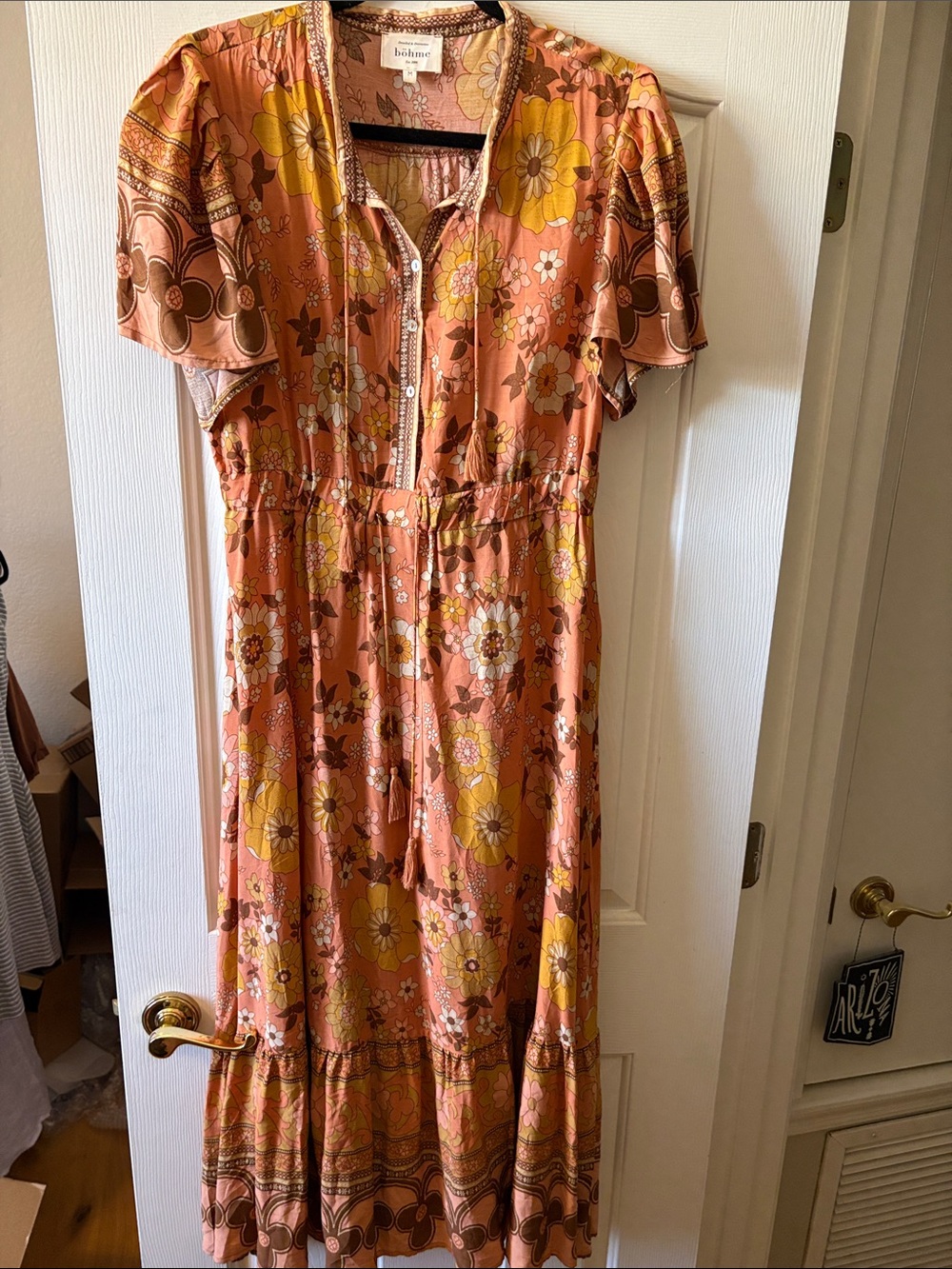 Bohme Spell Buttercup Gown Dress 100% Rayon size M